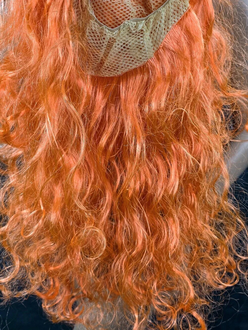 Orange Long Curly Costume Wig